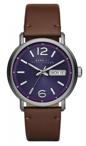 Marc Jacobs Fergus Blue Dial Brown Leather Strap Watch for Men - MBM5078 Buy Now By Marc Jacobs