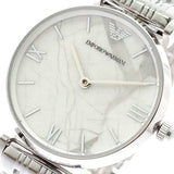 Emporio Armani Gianni T Bar White Marble Dial Silver Steel Strap Watch For Women - AR11170 Buy Now By Emporio Armani
