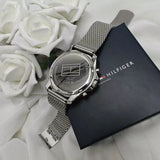 Tommy Hilfiger Jordan Chronograph Black Dial Silver Mesh Strap Watch For Men - 1792092 Buy Now By Tommy Hilfiger