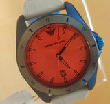 Emporio Armani Sigma Analog Orange Dial Grey Silicone Strap Watch For Men - AR11218 Buy Now By Emporio Armani