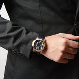 Fossil Grant Twist Multifunction Blue Dial Blue Leather Strap Watch for Men - ME1162 Buy Now By Fossil