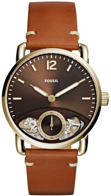Fossil The Commuter Twist Black Dial Brown Leather Strap Watch for Men - ME1166 Buy Now By Fossil