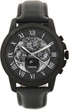 Fossil Grant Automatic Black Dial Black Leather Strap Watch for Men - ME3028 Buy Now By Fossil