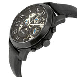 Fossil Grant Automatic Black Dial Black Leather Strap Watch for Men - ME3028 Buy Now By Fossil