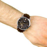 Fossil Townsman Automatic Black Dial Brown Leather Strap Watch for Men - ME3061 Buy Now By Fossil