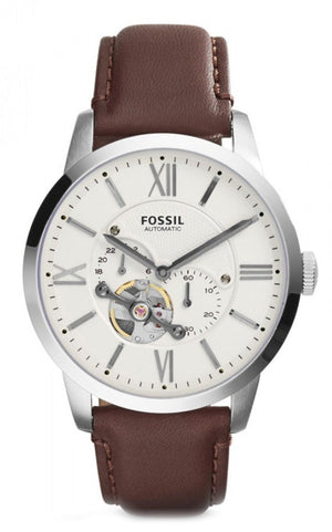 Fossil Townsman Automatic White Dial Brown Leather Strap Watch for Men - ME3064 Buy Now By Fossil