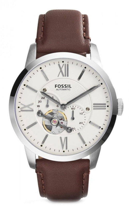 Fossil Townsman Automatic White Dial Brown Leather Strap Watch for Men - ME3064 Buy Now By Fossil