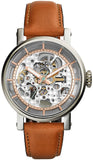 Fossil Boyfriend Automatic Skeleton Silver Dial Brown Leather Strap Watch for Women - ME3109 Buy Now By Fossil