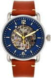 Fossil Commuter Automatic Skeleton Blue Dial Brown Leather Strap Watch for Men - ME3159 Buy Now By Fossil