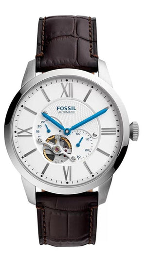 Fossil Townsman Automatic Chronograph White Dial Blue Leather Strap Watch for Men - ME3167 Buy Now By Fossil