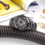 Fossil Everett Automatic Skeleton Grey Dial Grey Steel Strap Watch for Men - ME3206 Buy Now By Fossil