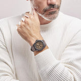 Fossil Bronson Automatic Skeleton Black Dial Brown Leather Strap Watch for Men - ME3219 Buy Now By Fossil