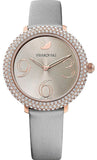 Swarovski Crystal Frost Grey Dial Grey Leather Strap Watch for Women - 5484067 Buy Now By Swarovski