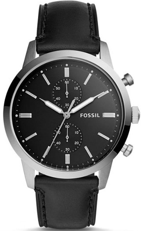 Fossil Townsman Multifunction Black Dial Black Leather Strap Watch for Men - FS5396 Buy Now By Fossil