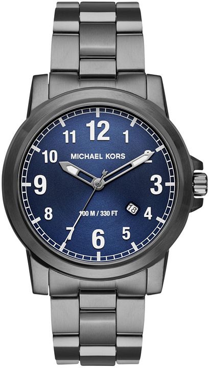 Michael Kors Paxton Analog Blue Dial Grey Steel Strap Watch For Men - MK8499 Buy Now By Michael Kors