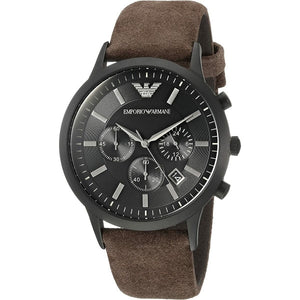 Emporio Armani Chronograph Black Dial Brown Leather Strap Watch For Men - AR11078 Buy Now By Emporio Armani