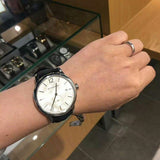 Burberry Classic Round Cream Dial Black Leather Strap Watch for Men - BU10008 Buy Now By Burberry