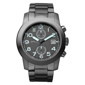 Marc Jacobs Larry Chronograph Black Dial Gunmetal Grey Steel Strap Watch for Men - MBM5031 Buy Now By Marc Jacobs
