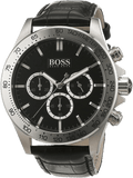 Hugo Boss Ikon Black Dial Black Leather Strap Watch for Men - 1513178 Buy Now By Hugo Boss