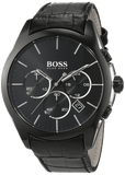 Hugo Boss Onyx Black Dial Black Leather Strap Watch for Men - 1513367 Buy Now By Hugo Boss