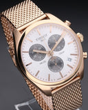 Tissot T Classic PR 100 Chronograph Silver Dial Rose Gold Mesh Bracelet Watch For Men - T101.417.33.031.01 Buy Now By Tissot