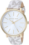 Michael Kors Pyper Quartz Silver Dial White Leather Strap Watch For Women - MK2858 Buy Now By Michael Kors