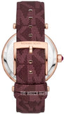 Michael Kors Parker Rose Gold Dial Maroon Leather Strap Watch For Women - MK2974 Buy Now By Michael Kors