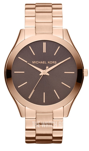 Michael Kors Slim Runway Brown Dial Rose Gold Stainless Steel Strap Watch for Women - MK3181 Buy Now By Michael Kors