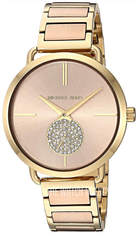 Michael Kors Portia Rose Gold Dial Two Tone Steel Strap Watch for Women - MK3706 Buy Now By Michael Kors