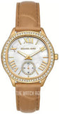 Michael Kors Sage Three-Hand Mother of Pearl White Dial Brown Leather Strap Watch for Women - MK4819 Buy Now By Michael Kors
