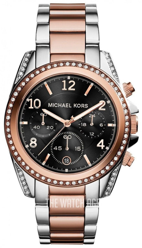 Michael Kors Blair Chronograph Black Dial Two Tone Steel Strap Watch For Women - MK6093 Buy Now By Michael Kors
