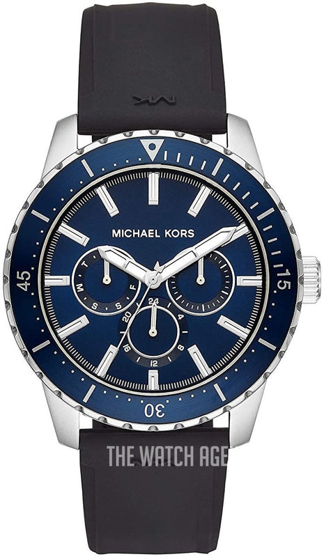 Michael Kors Cunningham Multifunction Blue Dial Black Rubber Strap Watch For Men - MK7160 Buy Now By Michael Kors