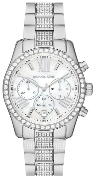 Michael Kors Lexington Chronograph White Dial Silver Steel Strap Watch For Women - MK7243 Buy Now By Michael Kors