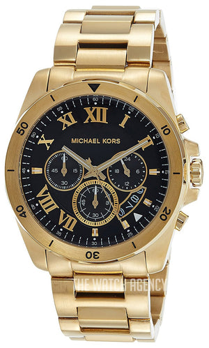 Michael Kors Brecken Chronograph Quartz Black Dial Gold Steel Strap Watch For Men - MK8481 Buy Now By Michael Kors