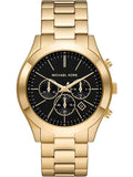 Michael Kors Slim Runway Chronograph Black Dial Gold Steel Strap Watch For Men - MK1076 Buy Now By Michael Kors