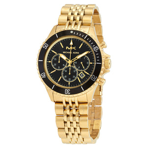 Michael Kors Bayville Chronograph Black Dial Gold Steel Strap Watch For Men - MK8726 Buy Now By Michael Kors