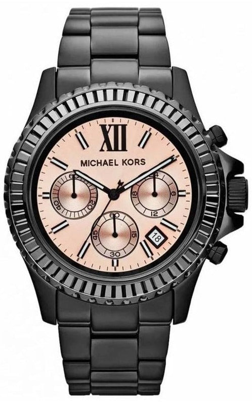 Michael Kors Everest Quartz Rose Gold Dial Black Steel Strap Watch For Women - MK5872 Buy Now By Michael Kors