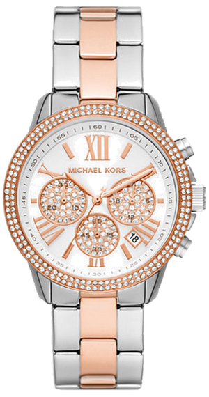 Michael Kors Bryn Pavé White Dial Two Tone Steel Strap Watch For Women - MK7201 Buy Now By Michael Kors