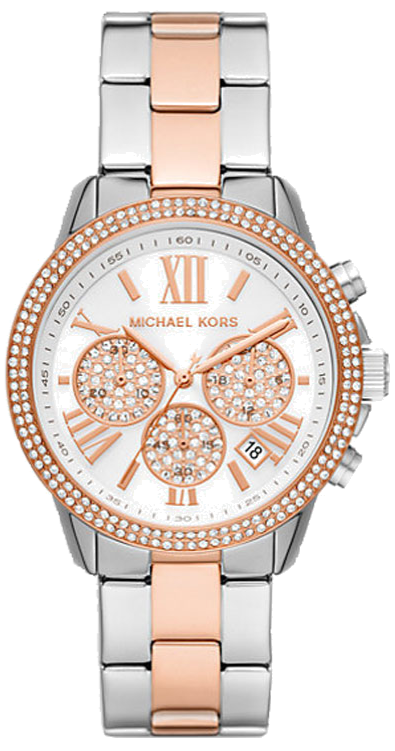 Michael Kors Bryn Pavé White Dial Two Tone Steel Strap Watch For Women - MK7201 Buy Now By Michael Kors