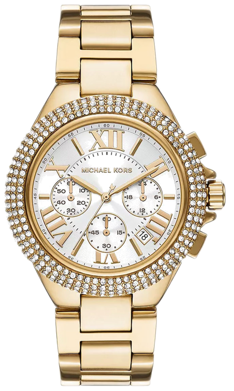 Michael Kors Camille Chronograph White Dial Gold Steel Strap Watch For Women - MK6994 Buy Now By Michael Kors