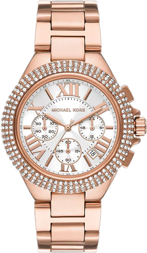 Michael Kors Camille Chronograph White Dial Rose Gold Steel Strap Watch For Women - MK6995 Buy Now By Michael Kors