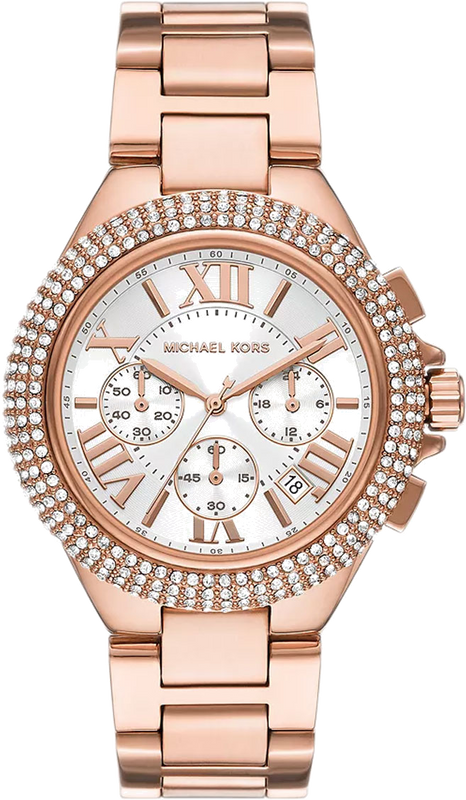 Michael Kors Camille Chronograph White Dial Rose Gold Steel Strap Watch For Women - MK6995 Buy Now By Michael Kors