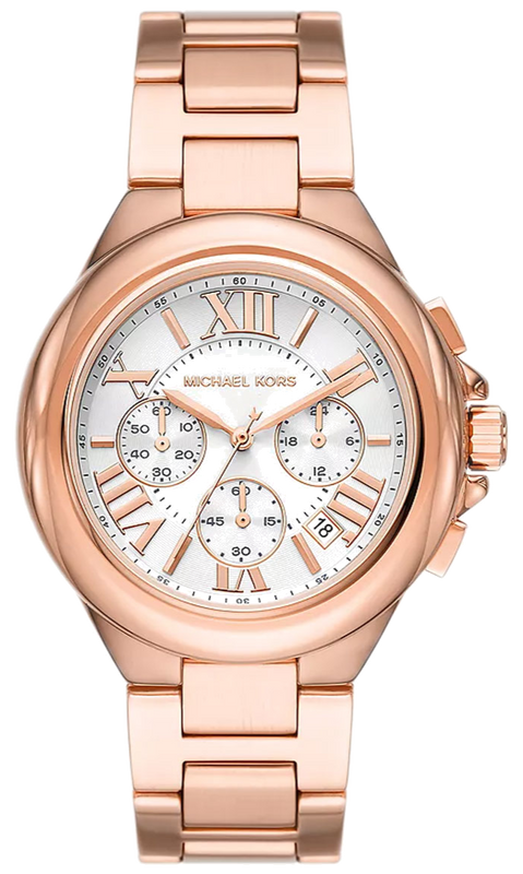 Michael Kors Camille Chronograph White Dial Rose Gold Steel Strap Watch For Women - MK7271 Buy Now By Michael Kors