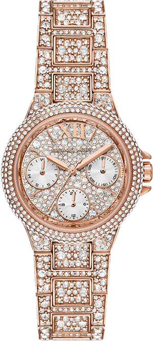 Michael Kors Camille Multifunction Crystals Rose Gold Dial Rose Gold Steel Strap Watch For Women - MK6997 Buy Now By Michael Kors