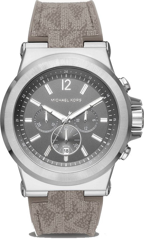 Michael Kors Dylan Chronograph Grey Dial Grey PVC Strap Watch For Men - MK8935 Buy Now By Michael Kors