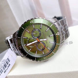 Michael Kors Cunningham Multifunction Chronograph Green Dial Grey Steel Strap Watch For Men - MK7158 Buy Now By Michael Kors