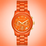Michael Kors Runway Chronograph Limited Edition Orange Dial Orange Steel Strap Watch for - MK7477LE Buy Now By Michael Kors