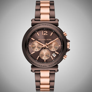 Michael Kors Maren Chronograph Brown Dial Two Tone Steel Strap Watch for Women - MK7496 Buy Now By Michael Kors