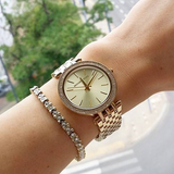 Michael Kors Darci Silver Dial Gold Stainless Steel Strap Watch for Women - MK3191 Buy Now By Michael Kors