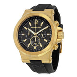 Michael Kors Dylan Chronograph Black Dial Black Rubber Strap Watch for Men - MK8445 Buy Now By Michael Kors